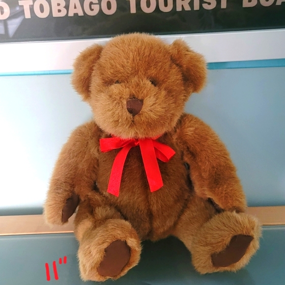 ⏳ Get it for $5 11" Build-a-Bear Workshop Teddy Bear w/red bow gently preloved - Picture 2 of 6